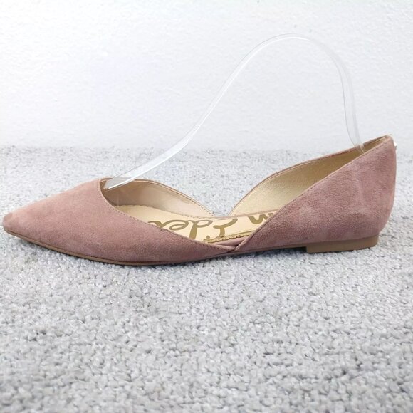Sam Edelman Rodney D'Orsay Pointed Toe Womens 7.5 Shoes Flat Suede Slip On Mauve - Picture 4 of 9